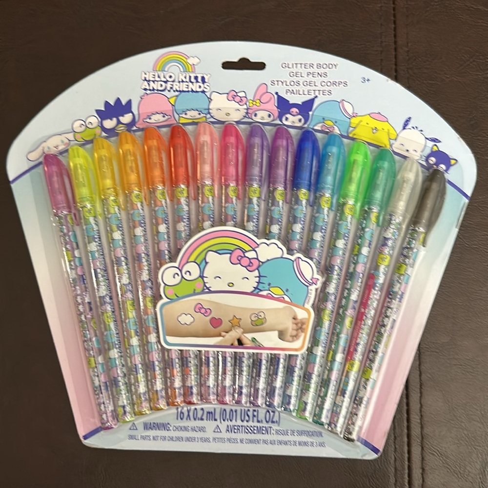Sanrio HelloKitty and Friends 16 piece Glitter Body Gel Pens - Picture 8 of 9